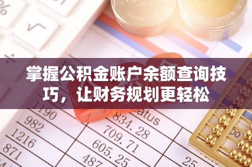 金普新区掌握公积金账户余额查询技巧，让财务规划更轻松