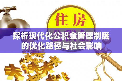 金普新区探析现代化公积金管理制度的优化路径与社会影响