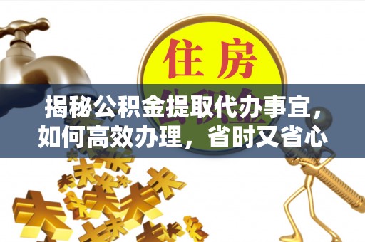 金普新区揭秘公积金提取代办事宜，如何高效办理，省时又省心？