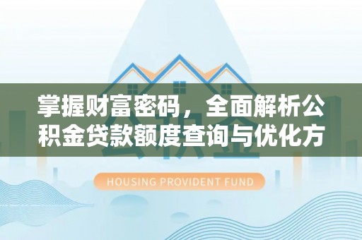 金普新区掌握财富密码，全面解析公积金贷款额度查询与优化方案