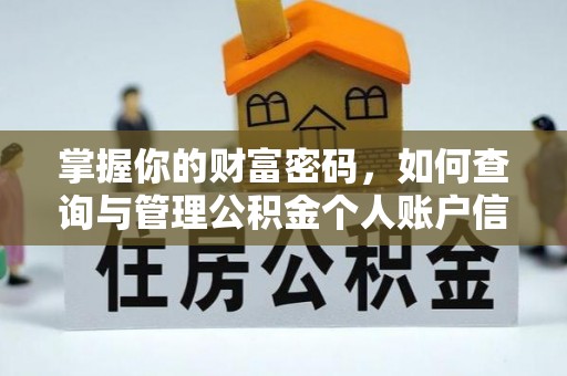 金普新区掌握你的财富密码，如何查询与管理公积金个人账户信息