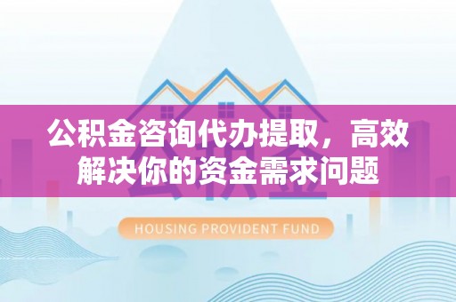 金普新区公积金咨询代办提取，高效解决你的资金需求问题