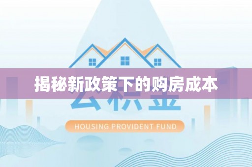 金普新区揭秘新政策下的购房成本